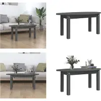 vidaXL Table basse Gris 80x40x35 cm Pin massif - Table basse - Tables basses - Table d'appoint - Table de salon