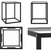 vidaXL Table basse noire avec verre trempé 40x40x50 cm - Table basse - Tables basses - Table d'appoint