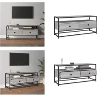 vidaXL Armoire TV Gris Sonoma 100x35x45 cm Bois composite - Armoire TV - Meubles TV - Support TV