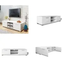 vidaXL Armoire TV Blanc brillant 120x40,5x35 cm - Armoire TV - Armoire Hi-Fi - Armoires Hi-Fi