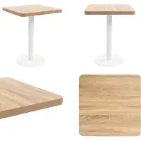 vidaXL Table de bistrot brun clair 60x60 cm MDF - Table de bistrot - Tables de bistrot - Table de salle à manger