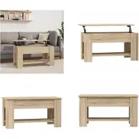 vidaXL Table basse Chêne Sonoma 101x49x52 cm Bois composite - Table basse - Tables basses - Table basse réglable en hauteur - Table d'appoint