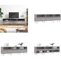 vidaXL Armoire TV Gris Sonoma 150x30x44,5 cm Bois composite - Armoire TV - Panneaux TV - Tableau TV