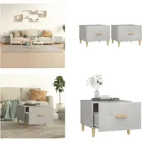vidaXL Tables basses 2 pcs. Betongrau 50x50x40 cm Holzwerkstoff - Table basse - Tables basses - Table d'appoint - Table de salon
