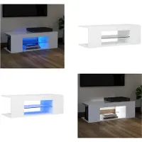 vidaXL Armoire TV avec lampes LED Blanc 90x39x30 cm - Armoire TV - Armoire TV Avec LED - Meuble TV