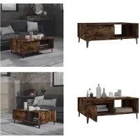 vidaXL Table basse chêne fumé 90x60x35 cm Bois composite - Table basse - Tables basses - Table - Table de salon