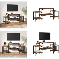 vidaXL Armoire TV brun aspect chêne 117x35x52 cm Bois composite - Armoire TV - Meubles TV - Supports TV