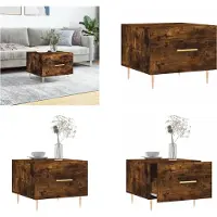 vidaXL Table basse chêne fumé 50x50x40 cm Bois composite - Table basse - Tables basses - Table d'appoint
