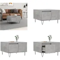 vidaXL Table basse gris béton 55x55x36,5 cm Bois composite - Table basse - Tables basses - Table d'appoint - Table de salon