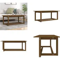 vidaXL Table basse brun miel 110x55x45 cm Pin massif - Table basse - Tables basses - Table d'appoint - Table de salon