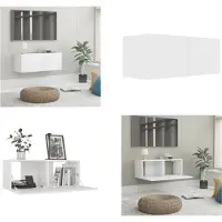 vidaXL Armoire TV Blanc 80x30x30 cm Bois composite - Armoire TV - Meubles TV - Sideboard