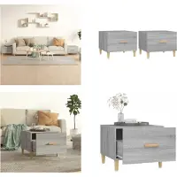 vidaXL Tables basses 2 pcs. Gris Sonoma 50x50x40 cm Bois composite - Table basse - Tables basses - Table d'appoint - Table de salon