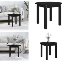 vidaXL Table basse Noir Ø 55x45 cm Pin massif - Table basse - Tables basses - Table d'appoint - Table de salon