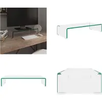 vidaXL Table TV/rehausse d'écran verre transparent 60x25x11 cm - Armoire TV - Meubles TV - Armoire TV