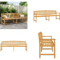 vidaXL Banc de jardin 228x59,5x90 cm Bois massif Teck - Banc de jardin - Bancs de jardin - Banc d'extérieur - Banc de parc