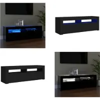 vidaXL Armoire TV avec lampes LED Noir 120x35x40 cm - Armoire TV - Armoire TV Avec Lampes LED - Armoire TV Avec Lampes LED