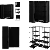 vidaXL Armoire d'angle noire 130 x 87 x 169 cm - Armoire - Armoires - Armoires à vêtements