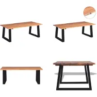 vidaXL Table basse en bois massif d'acacia 110 x 60 x 40 cm - Table de salon - Tables de salon - Tables basses - Tables basses