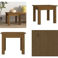 vidaXL Table basse brun miel 35x35x30 cm Pin massif - Table basse - Tables basses - Table d'appoint - Table de salon
