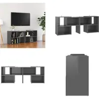 vidaXL Armoire TV Gris brillant 104x30x52cm Bois composite - Armoire TV - Meubles TV - Armoire TV