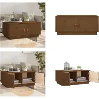 vidaXL Table basse brun miel 80x50x35 cm Pin massif - Table basse - Tables basses - Table d'appoint - Table de salon