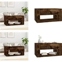 vidaXL Table basse chêne fumé 80x50x40 cm Bois composite - Table basse - Tables basses - Table d'appoint - Table de salon