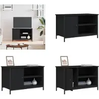 vidaXL Armoire TV Noir 80x40x50 cm Bois composite - Meuble TV - Armoires TV - Supports TV - Meubles TV