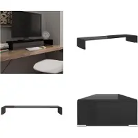 vidaXL Table TV/rehausse d'écran verre noir 100x30x13 cm - Armoire TV - Meubles TV - Armoire TV