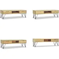 vidaXL Armoire TV 120 x 35 x 35 cm Teck Massif - Armoire TV - Armoires TV - Tables TV