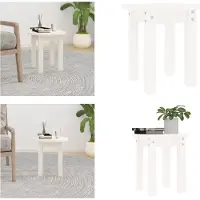 vidaXL Table basse Blanc Ø 35x35 cm Pin massif - Table basse - Tables basses - Table d'appoint - Table de salon