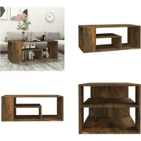 vidaXL Table basse chêne fumé 100x50x40 cm Bois composite - Table basse - Tables basses - Table d'appoint - Table de salon