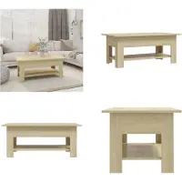 vidaXL Table basse Chêne Sonoma 102x55x42 cm Bois composite - Table basse - Tables Basses - Table Basse Avec Plateau - Table Basse Rectangulaire