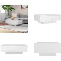vidaXL Table basse blanche 90x60x31 cm Bois composite - Table basse - Tables basses - Table de salon