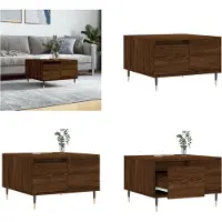 vidaXL Table basse brun aspect chêne 55x55x36,5 cm Bois composite - Table basse - Tables basses - Table d'appoint - Table de salon