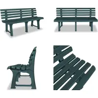 vidaXL Banc de jardin 145,5 cm plastique vert - Banc de jardin - Banc de terrasse - Banc de terrasse