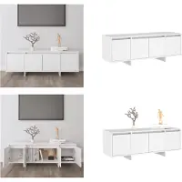 vidaXL Armoire TV Blanc 120x30x40,5 cm Bois composite - Armoire TV - Armoire TV - Buffet bas - Armoire stéréo