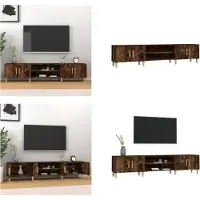 vidaXL Armoire TV chêne fumé 180x31,5x40 cm Bois composite - Armoire TV - Meubles TV - Support TV