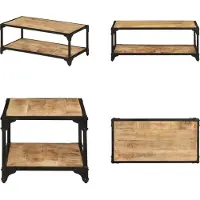 vidaXL Table basse 90x45x35 cm Bois de manguier massif rugueux - Table basse - Tables basses - Tables basses