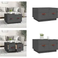 vidaXL Table basse Gris 60x53x35 cm Pin massif - Table basse - Tables basses - Table d'appoint - Table de salon