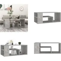 vidaXL Table basse gris béton 100x50x40 cm Bois composite - Table basse - Tables basses - Table de salon