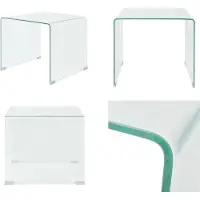 vidaXL Table basse en verre trempé 49,5 x 50 x 45 cm Transparent - Table basse - Tables basses - Table d'appoint - Tables d'appoint
