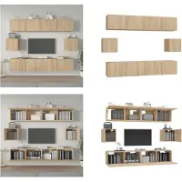 vidaXL 6 pcs. Armoire TV Set Chêne Sonoma Bois composite - Ensemble d'armoires TV - Ensemble d'armoires TV - Armoire TV - Support TV