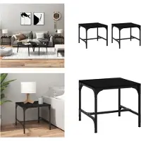 vidaXL Tables d'appoint 2pcs Noir 40x40x35 cm Bois composite - Table d'appoint - Tables basses - Table