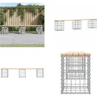 vidaXL Banc de jardin en gabions 203x31x42 cm Pin massif