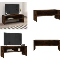 vidaXL Armoire TV chêne fumé 100x40x40 cm Bois composite - Armoire TV - Meubles TV - Support TV