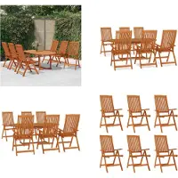vidaXL 7 tlg. Garten Essgruppe Massivholz Eukalyptus - Ensemble de jardin - Ensemble de terrasse - Outdoor-Wohnkollektion - Table Et Chaise De Jardin