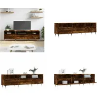 vidaXL Armoire TV chêne fumé 150x30x44,5 cm Bois composite - Armoire TV - Panneaux TV - Tableau TV