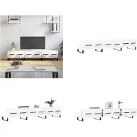 vidaXL Armoire TV Blanc brillant 150x36x30 cm Bois composite - Armoire TV - Meubles TV - Supports TV