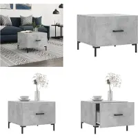 vidaXL Table basse gris béton 50x50x40 cm Bois composite - Table basse - Tables basses - Tables d'appoint