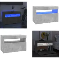 vidaXL Armoire TV avec lampes LED gris béton 60x35x40 cm - Armoire TV - Armoire TV Avec Lumière LED - Armoire TV Avec Lumières LED